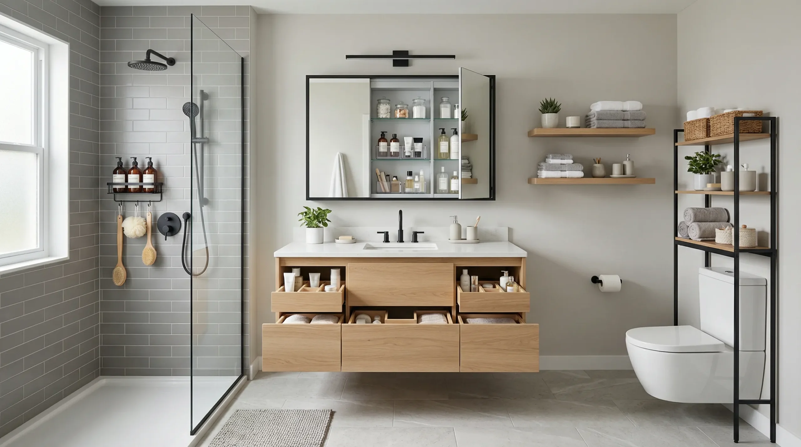 Smart Storage Strategies That Will Help You Organize Your Bathroom Closets With Deep Shelves